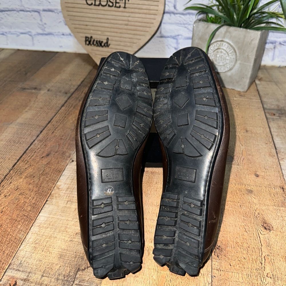 Gucci brown leather driving loafers size 41 - Picture 11 of 16